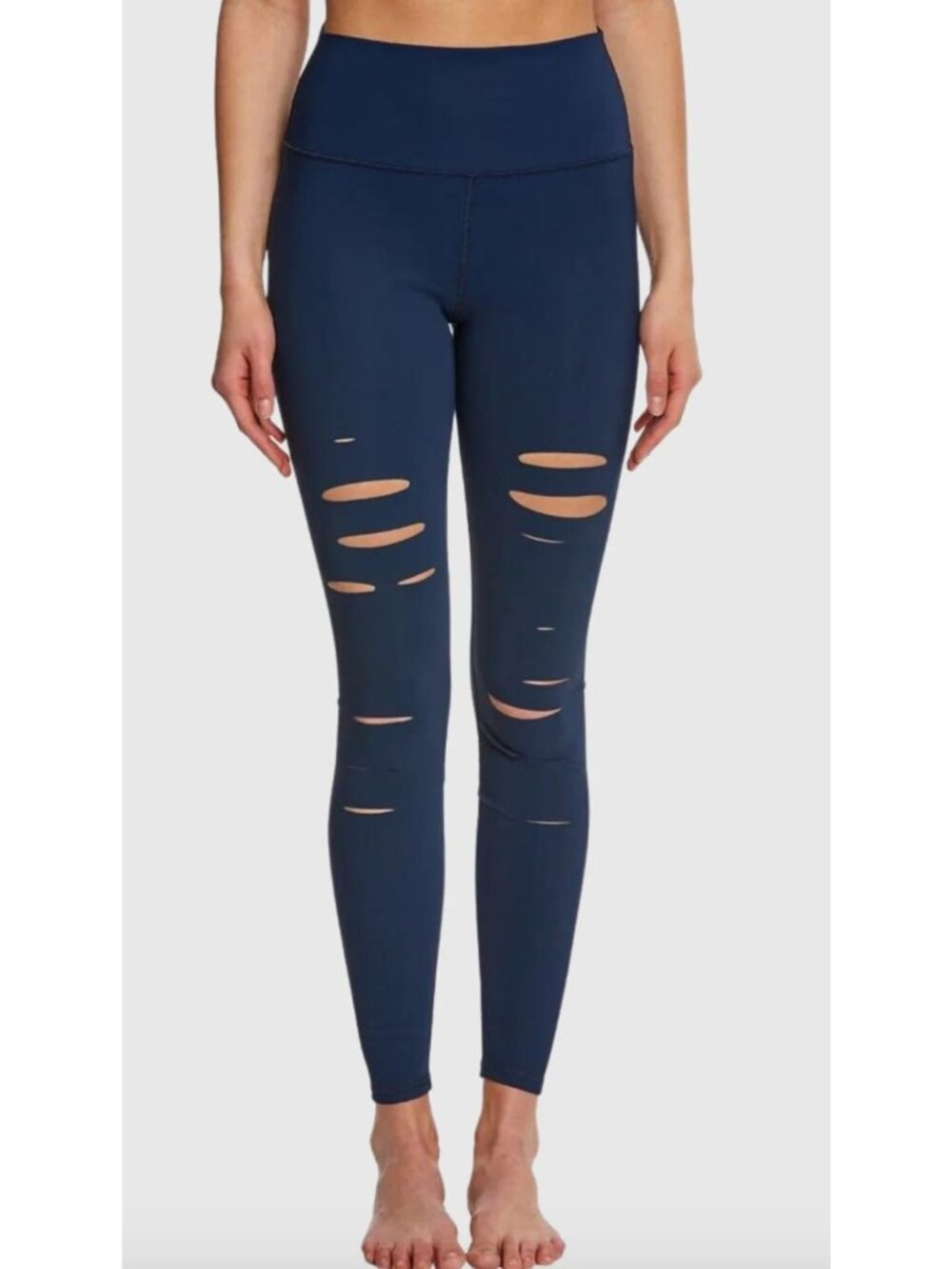 ALO Yoga High-Waist Ripped Warrior Legging in Navy Size XS